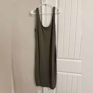 Bar III Green Ribbed Slip Dress